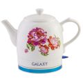 Чайник электрический GALAXY GL 0503 1.4 л, 1400 Вт, белый/ рисунок (корпус - керамика)
