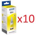 Чернила Epson C13T66444A Yellow 70 мл. L100/ L200/ L110/ L210/ L300/ L355/ L500 Упаковка 10шт.