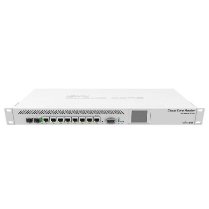 Маршрутизатор: Mikrotik CCR1009-7G-1C-1S+ (9x1.2Ггц, ОЗУ 2 ГБ RAM, 7x 10/ 100/ 1000, 1х SFP+1х Ethernet/ SFP, 1х microUSB RouterOS level 6)