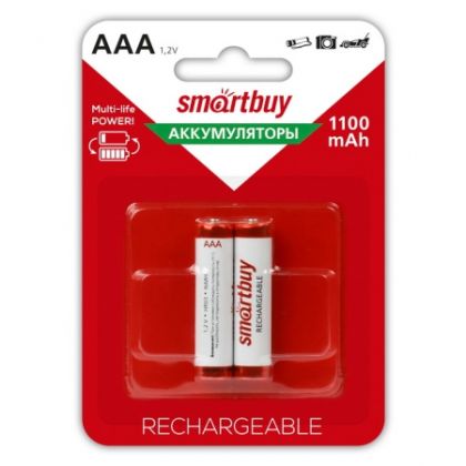 Аккумулятор Smartbuy HR03, AAA, никель-металгидрид, блистер 2шт, 1100mAh, (SBBR-3A02BL1100) цена за упаковку