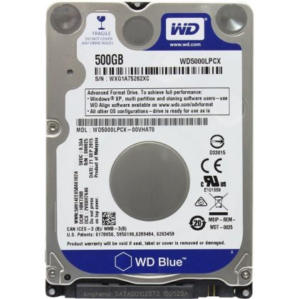 Жесткий диск HDD 2,5" SATA: 500Gb WD [5400rpm, 16mb cache, Sata3] WD5000LPCX