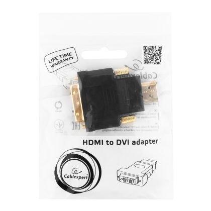 Переходник DVI - HDMI Gembird/ Cablexpert , черный (A-HDMI-DVI-1) пакет.
