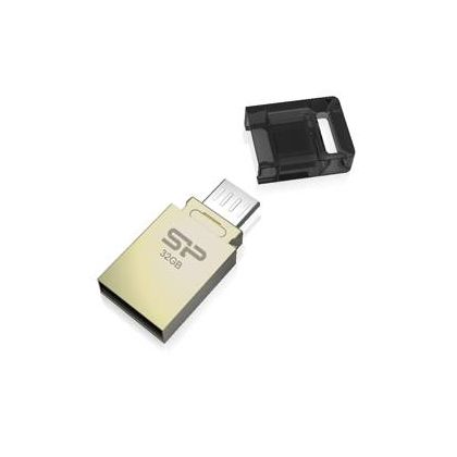 Флеш-накопитель SiliconPower 32Gb microUSB/ USB2.0 Mobile X10 Золотистый (SP032GBUF2X10V1C)