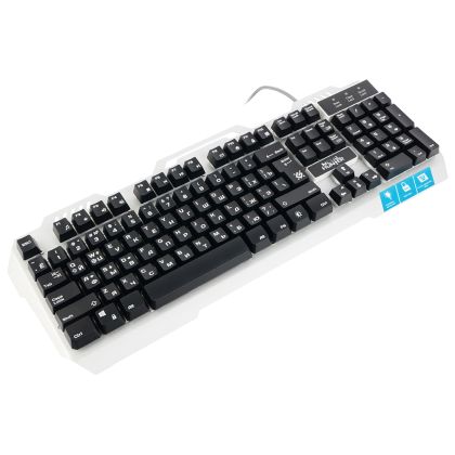 Клавиатура Defender Metal Hunter GK-140L, проводная, игровая, USB, с подсветкой, черный/ серый (45140)