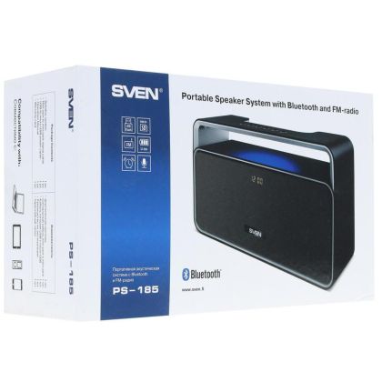 Акустическая система Sven PS-185 2.0 10W, mini Jack 3.5 мм + USB + Bluetooth + microSD, черный/ серый (SV-015893)