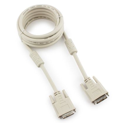 Кабель DVI 3м Gembird/ Cablexpert белый, экран, феррит. кольца, пакет (CC-DVI2-10)