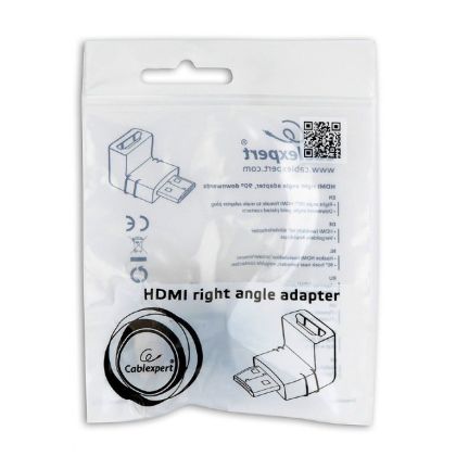 Переходник HDMI - HDMI Gembird/ Cablexpert 19F/ 19M, угловой 90 градусов (A-HDMI90-FML)