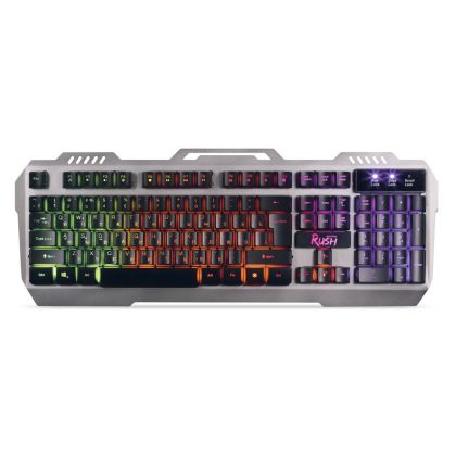 Клавиатура Smartbuy Rush 354GU-K, проводная, игровая, USB, с подсветкой, черный/ серебристый, кабель 1,6 м (SBK-354GU-K)
