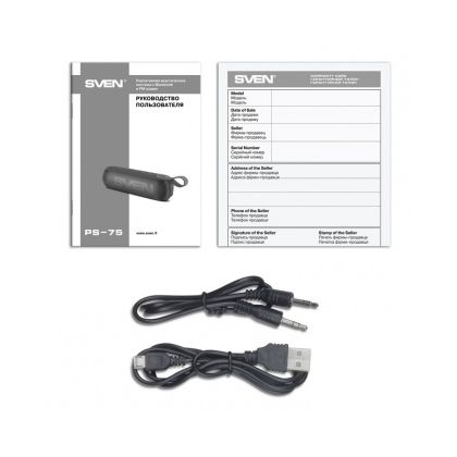Акустическая система Sven 2.0 PS-75 6W, mini Jack 3.5 мм + USB + Bluetooth + SD + FM, черный (SV-018023)