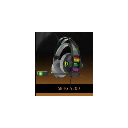 Наушники полноразмерные Smartbuy RUSH STORMER с микрофоном, игровые, mini jack 3.5 mm, зеленый (SBHG-5200)