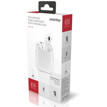 Наушники-вкладыши TWS Smartbuy iFLY с микрофоном, Bluetooth, белый (SBH-3055)