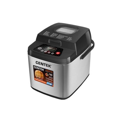 Хлебопечка CENTEK CT-1410 серебристый (650 Вт, макс. вес - 750 г, количество программ - 19)