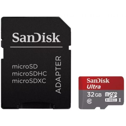 Карта памяти microSDHC 32Gb Sandisk UHS-I Class 10 Ultra + адаптер SD (SDSQUNR-032G-GN3MA)