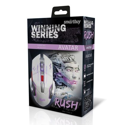 Мышь Smartbuy RUSH AVATAR оптическая, проводная, USB, игровая, с подсветкой, белый  (SBM-724G-W)