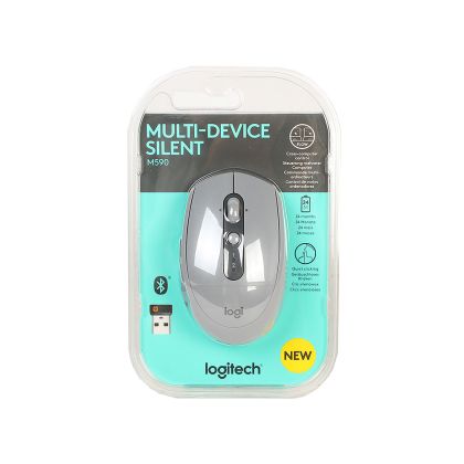 Мышь Logitech M590 Multi-Device Silent оптическая, беспроводная, USB/ Bluetooth, серый (910-005198)