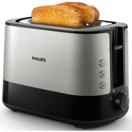 Тостер Philips HD2635/ 90 черный/ серебристый (950 Вт, количество обжаривания - 7)