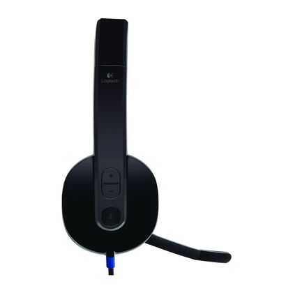 Наушники полноразмерные Logitech H540 с микрофоном, mini jack 3.5 mm+USB, черный (981-000480)