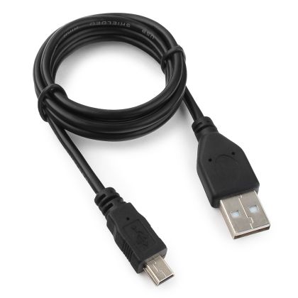 Кабель переходник USB2.0 -  miniUSB-b Гарнизон 1м, черный (GCC-USB2-AM5P-1M)  пакет