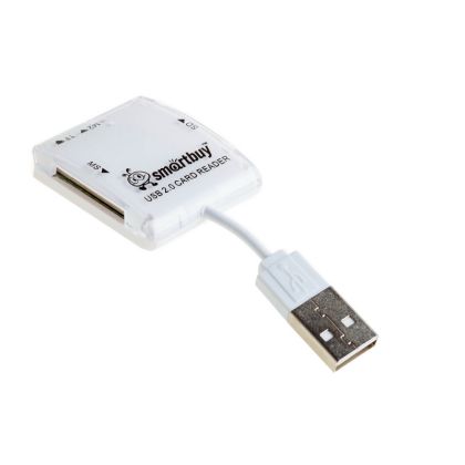 Картридер Smartbuy SBR-713 USB 2.0 - SD/ microSD/ MS/ M2 белый (SBR-713-W)