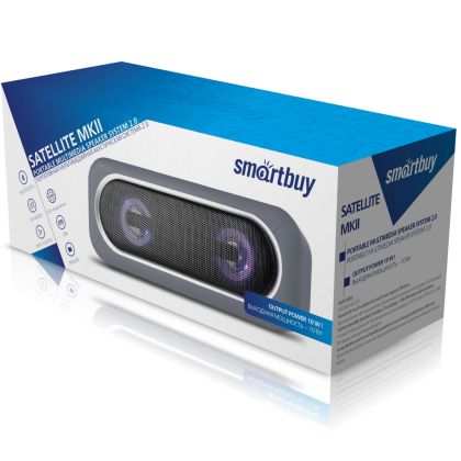 Акустическая система Smartbuy 1.0 SATELLITE 2 10W, mini Jack 3.5 мм + USB + Bluetooth + SD + FM, серый (SBS-460)