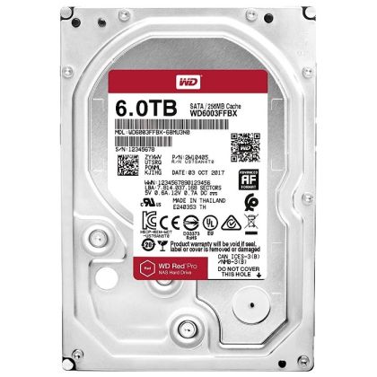 Жесткий диск HDD 3.5" SATA: 6000 Гб WD WD6003FFBX [7200 rpm, 256 Мб, Sata 3 (6 Gbit/ s)] WD6003FFBX