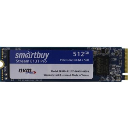 Твердотельный накопитель SSD 2280 M.2: 512 ГБ Smartbuy E13T Pro TLC [Скорость чтения/ записи: 2500 МБ/ с/ 2100 МБ/ с] SBSSD-512GT-PH13P-M2P4