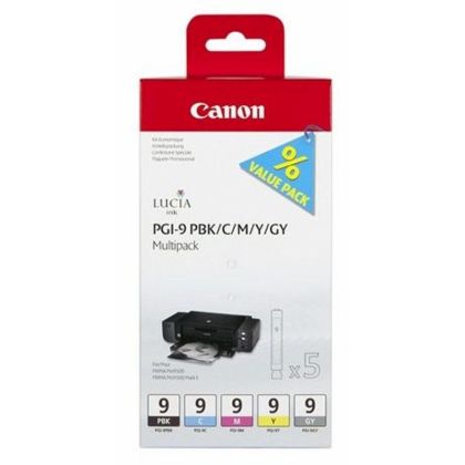 Картридж: Canon PGI-9 Multipack (PBK/ C/ M/ Y/ GY) 5 шт. [для Canon Pro 9500, Pro 9500 Mark II] (1034B013)